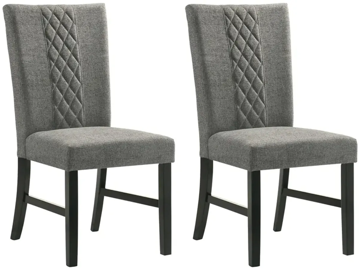 Arlene Side Chair Set of 2 in Dark Grey / Black / Dark Brown by Crown Mark