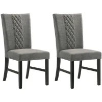 Arlene Side Chair Set of 2 in Dark Grey / Black / Dark Brown by Crown Mark