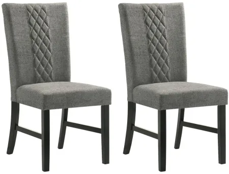 Arlene Side Chair Set of 2 in Dark Grey / Black / Dark Brown by Crown Mark
