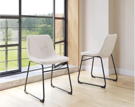 Smart Dining Chair (Set of 2) in Ivory, Black by Zuo Modern