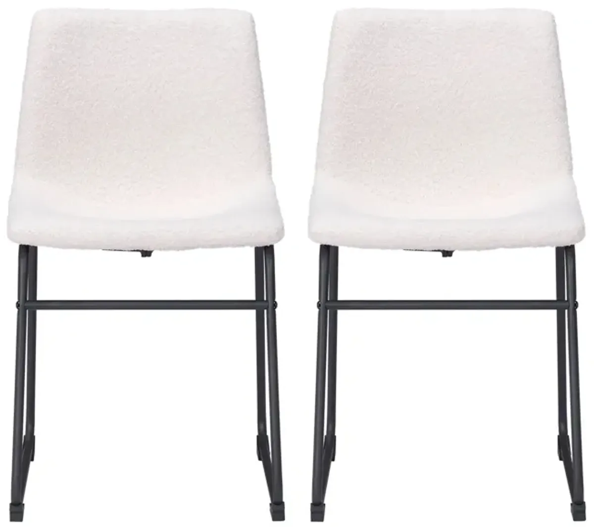 Smart Dining Chair (Set of 2) in Ivory, Black by Zuo Modern