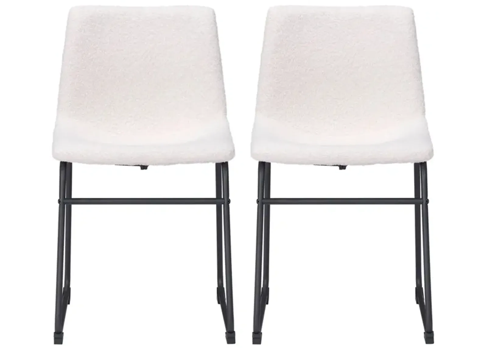 Smart Dining Chair (Set of 2) in Ivory, Black by Zuo Modern