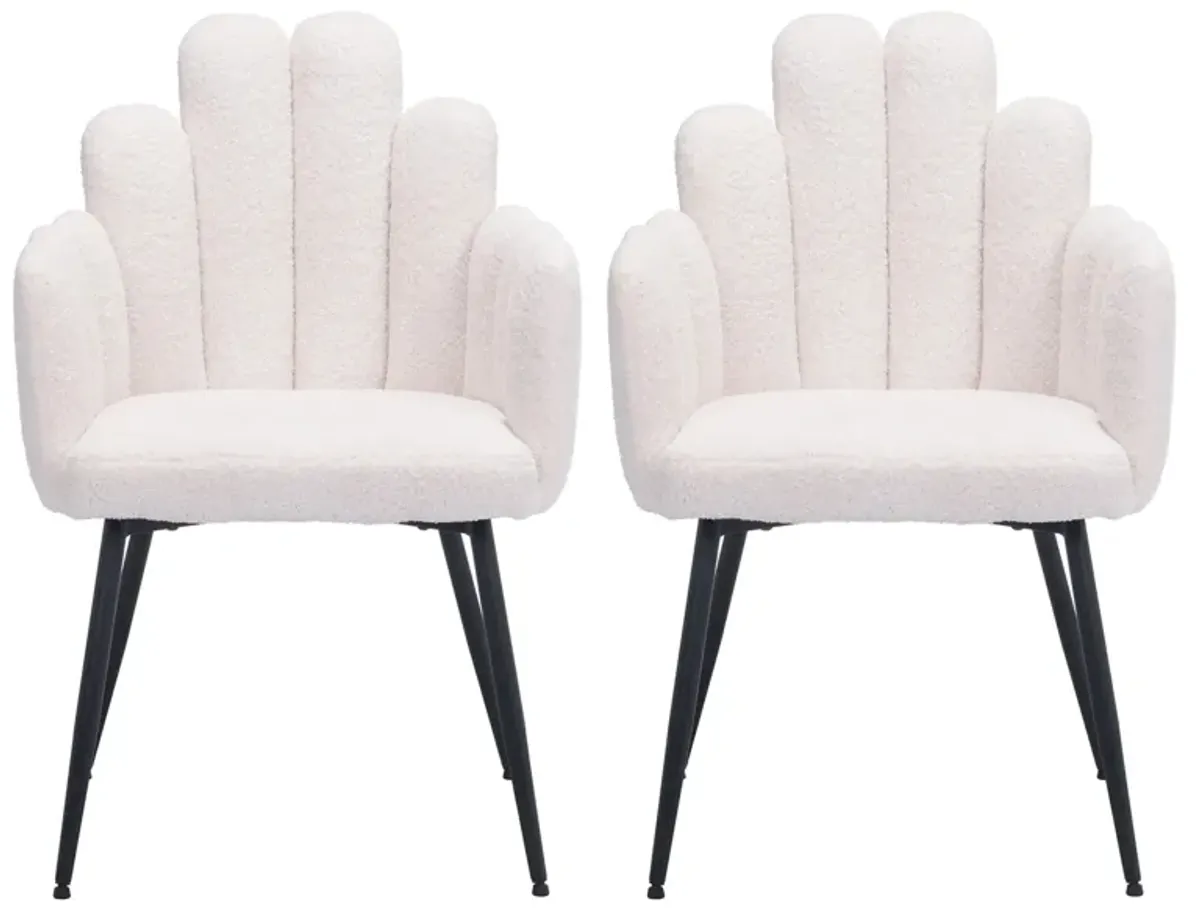 Noosa Dining Chair (Set of 2) in Ivory by Zuo Modern