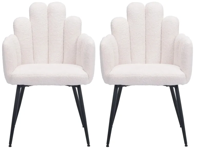 Noosa Dining Chair (Set of 2) in Ivory by Zuo Modern