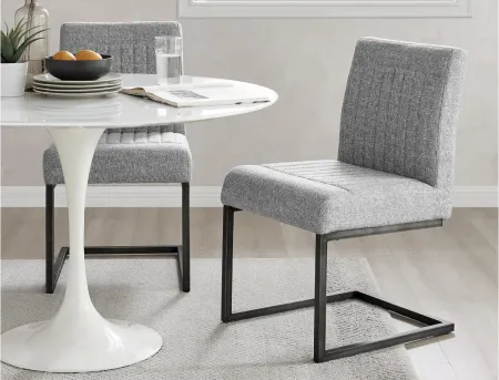 Ronan Fabric Dining Side Chair in Blazer Light Gray by New Pacific Direct