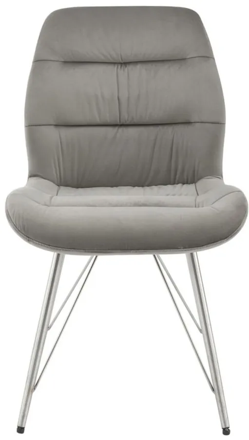 Raven Velvet Fabric Dining Side Chair in Gravel Gray by New Pacific Direct
