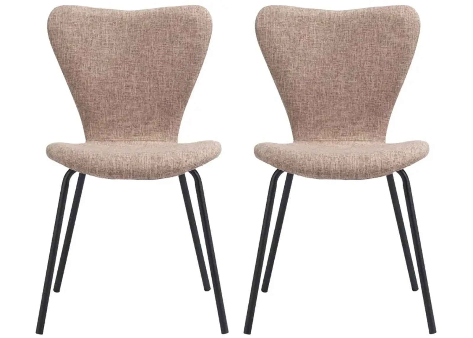 Tollo Dining Chair (Set of 2) in Brown by Zuo Modern