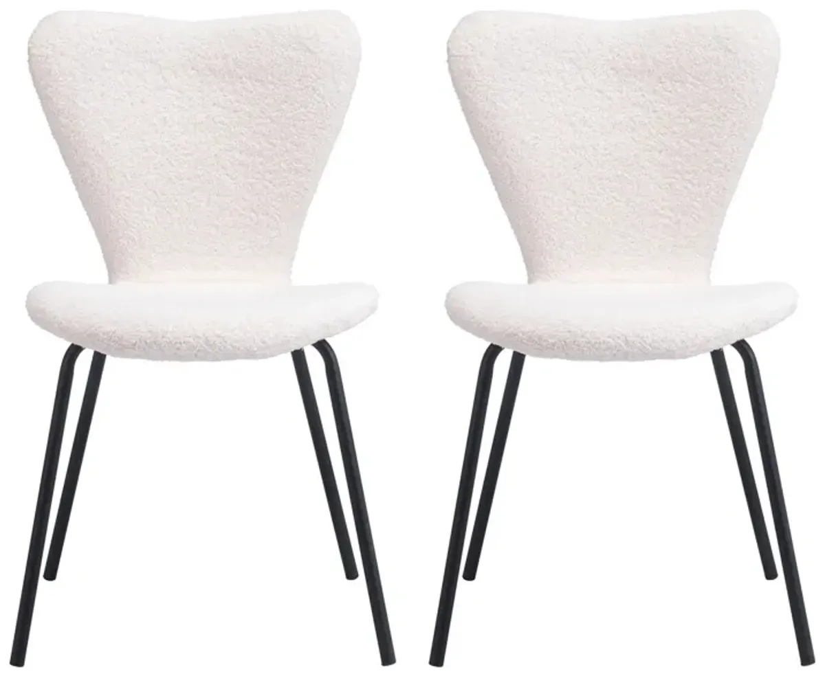 Thibideaux Dining Chair (Set of 2) in Ivory by Zuo Modern