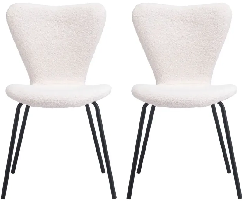 Thibideaux Dining Chair (Set of 2) in Ivory by Zuo Modern