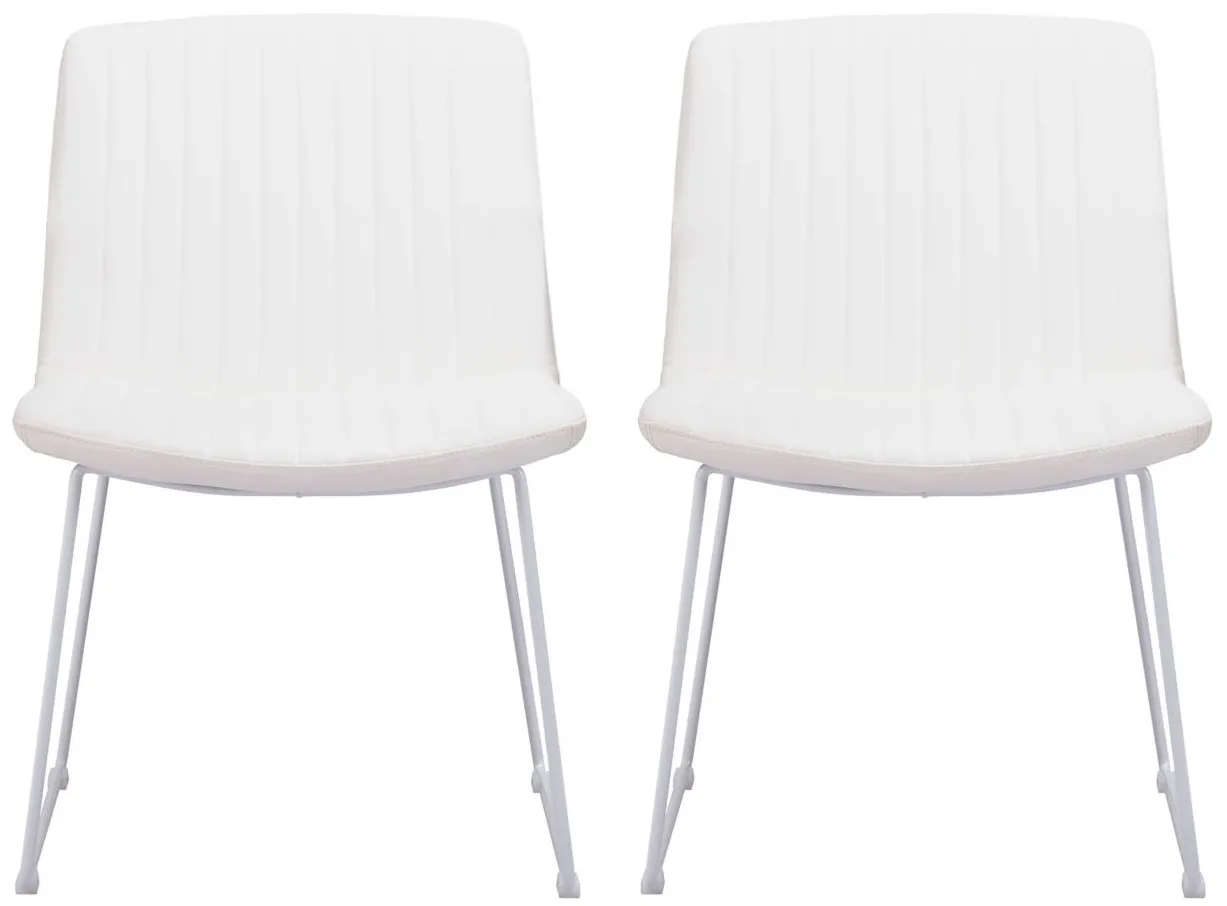 Joy Dining Chair (Set of 2) in White by Zuo Modern