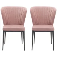 Tolivere Dining Chair (Set of 2) in Pink, Black by Zuo Modern