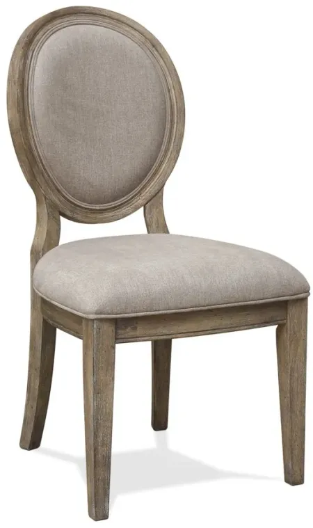 Sonora Upholstered Oval Side Chair in Snowy Desert by Riverside Furniture