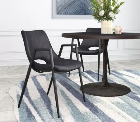 Desi Dining Chair (Set of 2) in Black by Zuo Modern