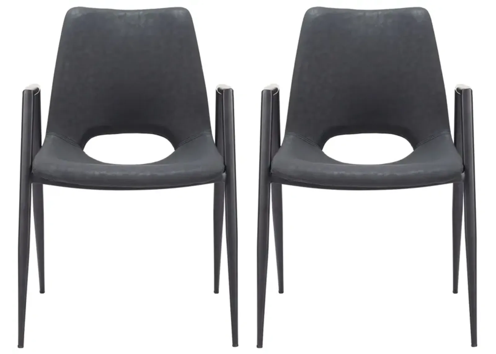 Desi Dining Chair (Set of 2) in Black by Zuo Modern