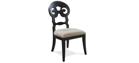 Mix-n-match Chairs Scroll Back Upholstered Side Chair in Rubbed Black by Riverside Furniture