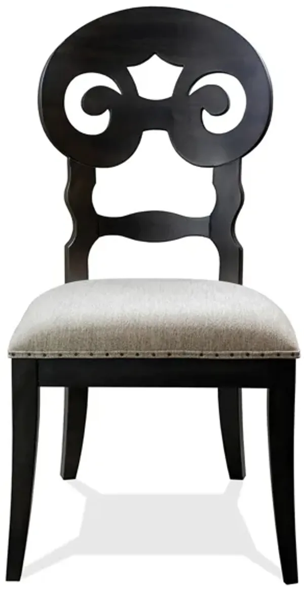 Mix-n-match Chairs Scroll Back Upholstered Side Chair