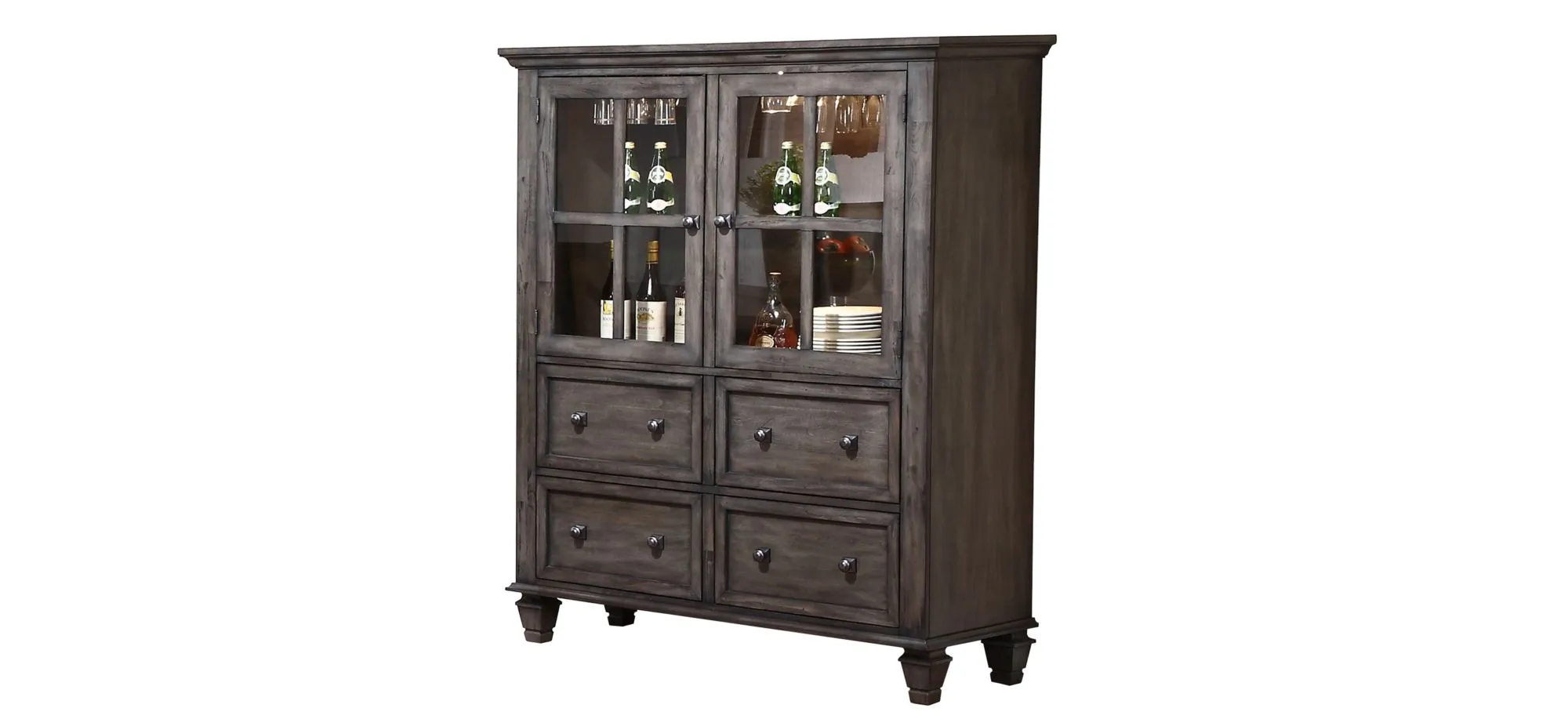 Eastlane China Cabinet in Weathered Gray by Sunset Trading