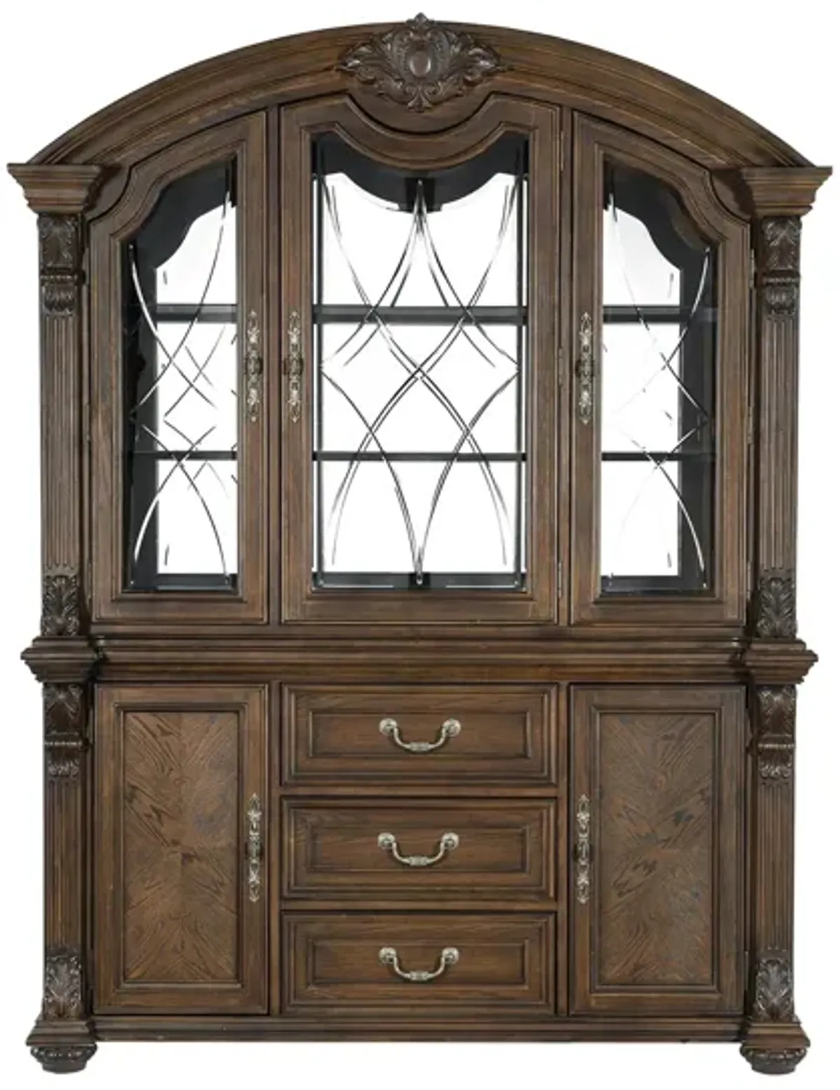 Wellington Dining Room Buffet & Hutch in Dark Oak by Homelegance