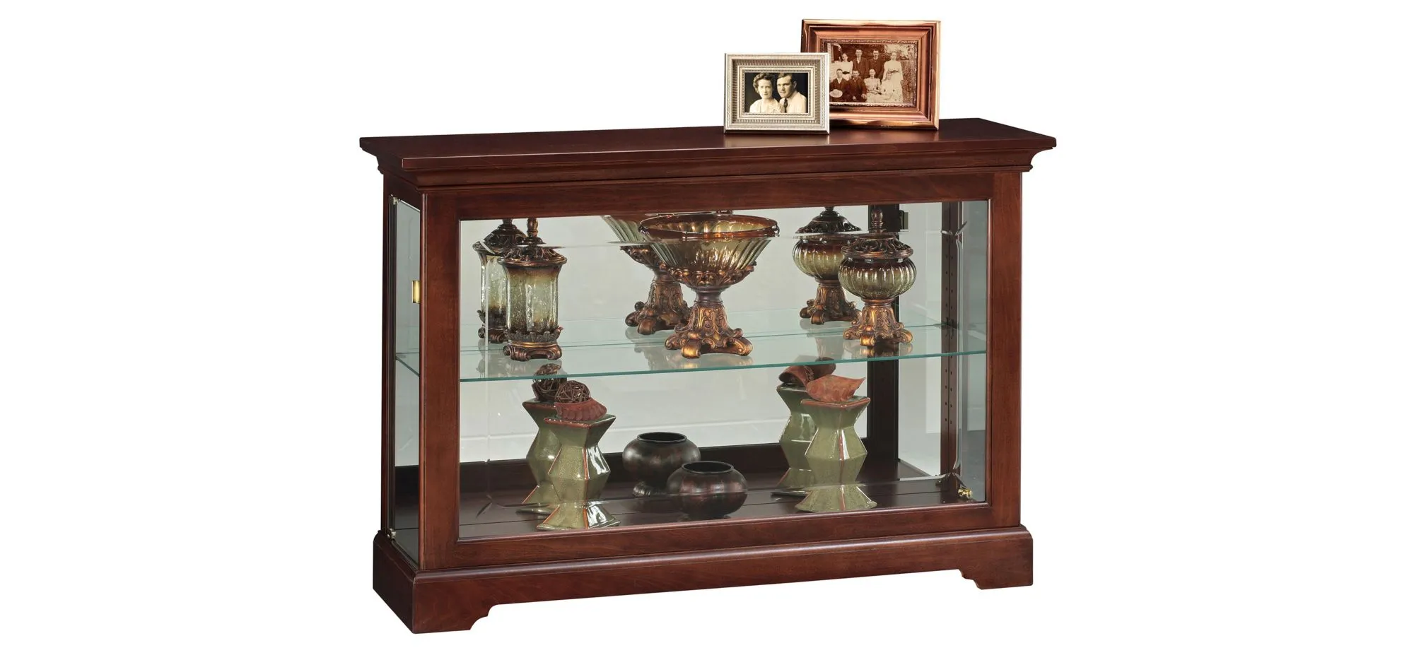 Underhill Curio Cabinet in Cherry Bordeaux by Howard Miller Clock