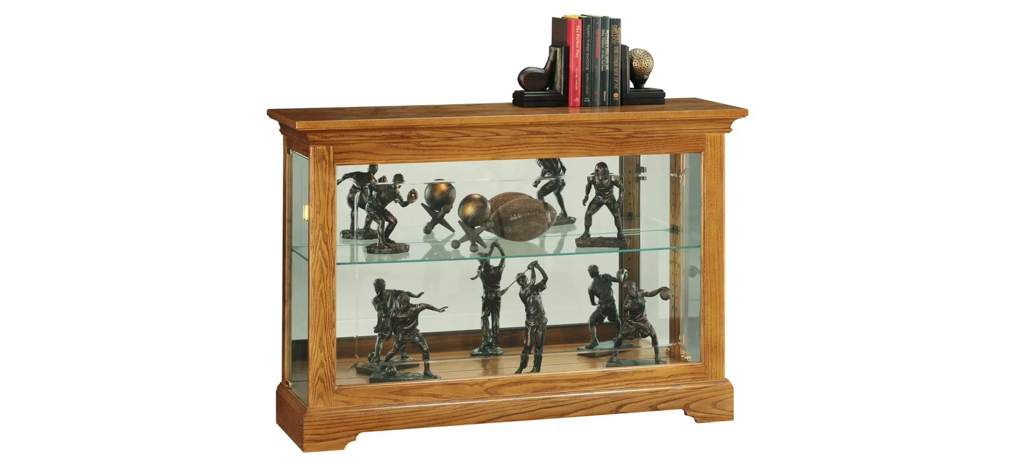 Underhill Curio Cabinet in Golden Oak by Howard Miller Clock