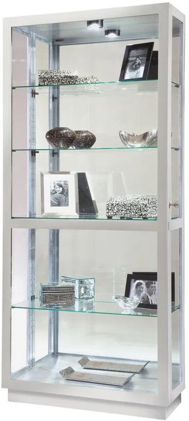 Jayden Curio Cabinet in Silver by Howard Miller Clock