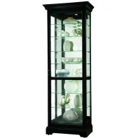 Chesterbrook Curio Cabinet in Black Satin by Howard Miller Clock