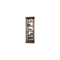Brantley Curio Cabinet in Cherry Bordeaux by Howard Miller Clock