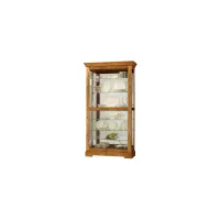 Tyler Curio Cabinet in Golden Oak by Howard Miller Clock