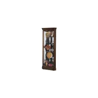 Jennings Corner Curio Cabinet in Cherry Bordeaux by Howard Miller Clock