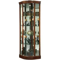 Marlowe Corner Curio Cabinet in Hampton Cherry by Howard Miller Clock