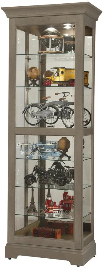 Martindale Curio Cabinet in Aged Grey by Howard Miller Clock