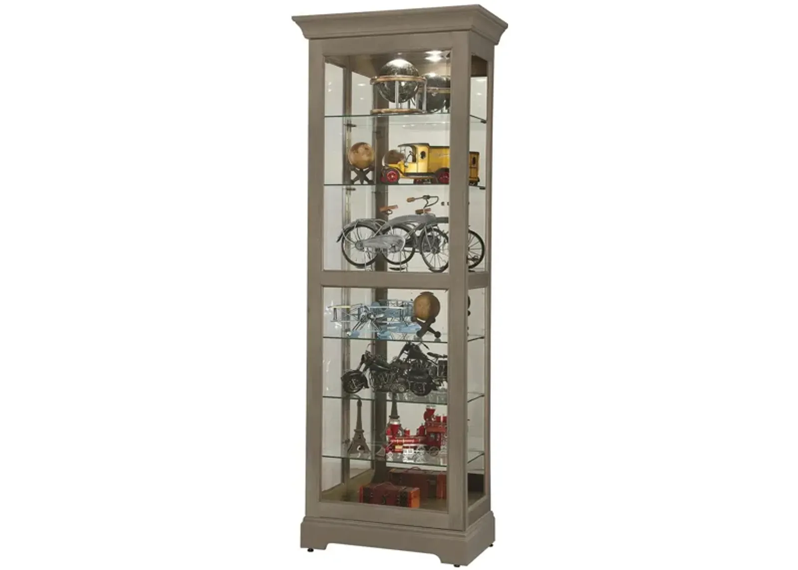 Martindale Curio Cabinet in Aged Grey by Howard Miller Clock