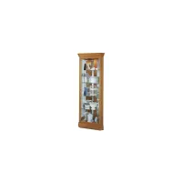 Hammond Corner Curio Cabinet in Golden Oak by Howard Miller Clock