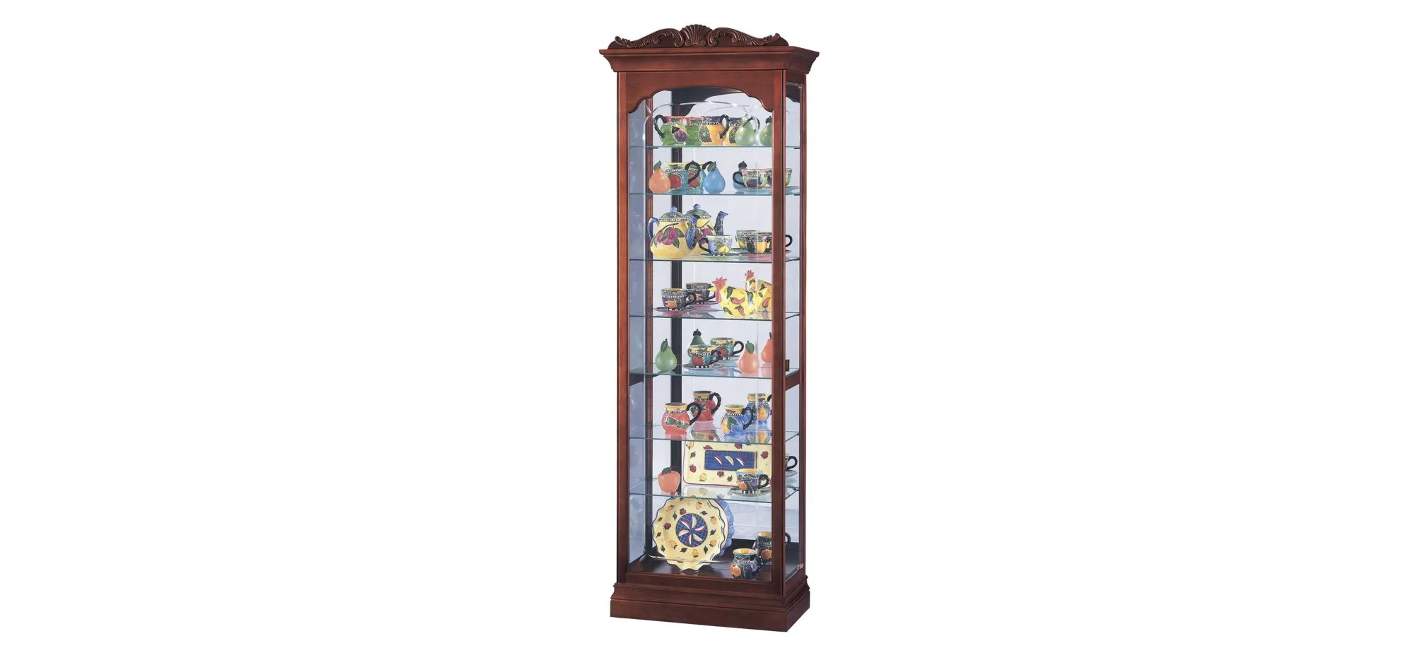 Hastings Curio Cabinet in Windsor Cherry by Howard Miller Clock