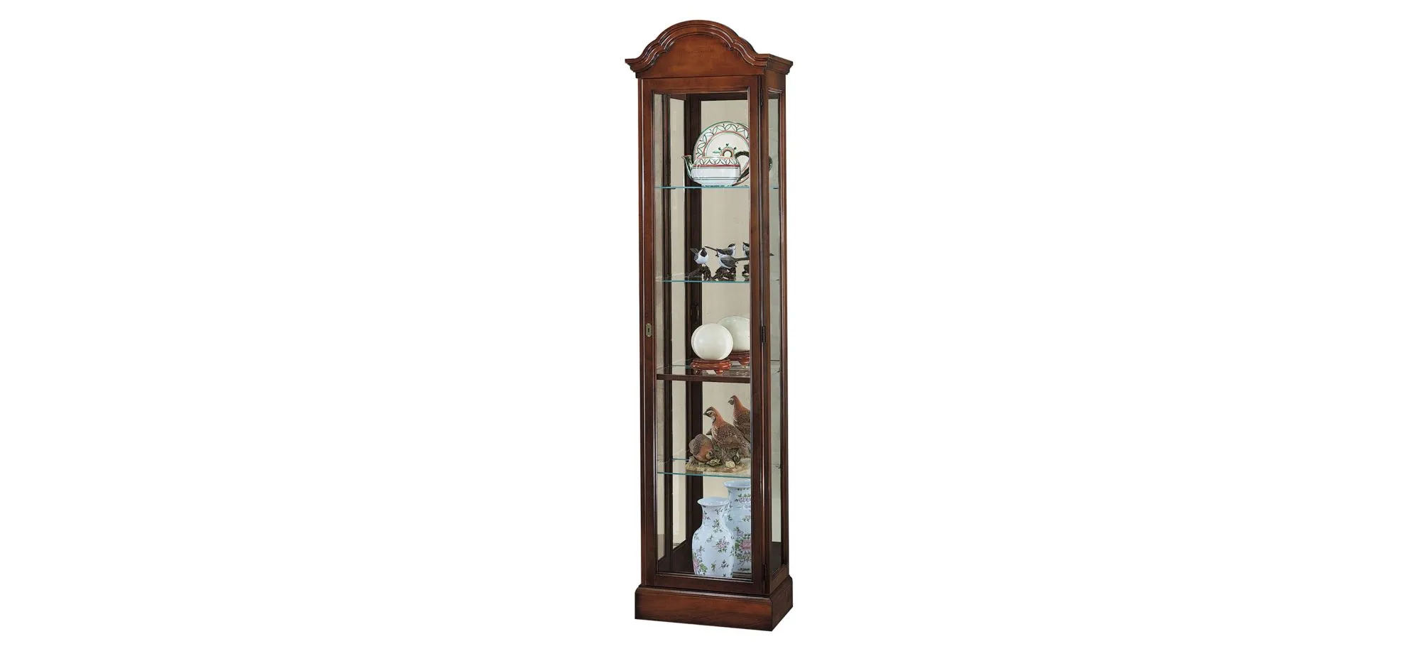 Gilmore Curio Cabinet in Windsor Cherry by Howard Miller Clock