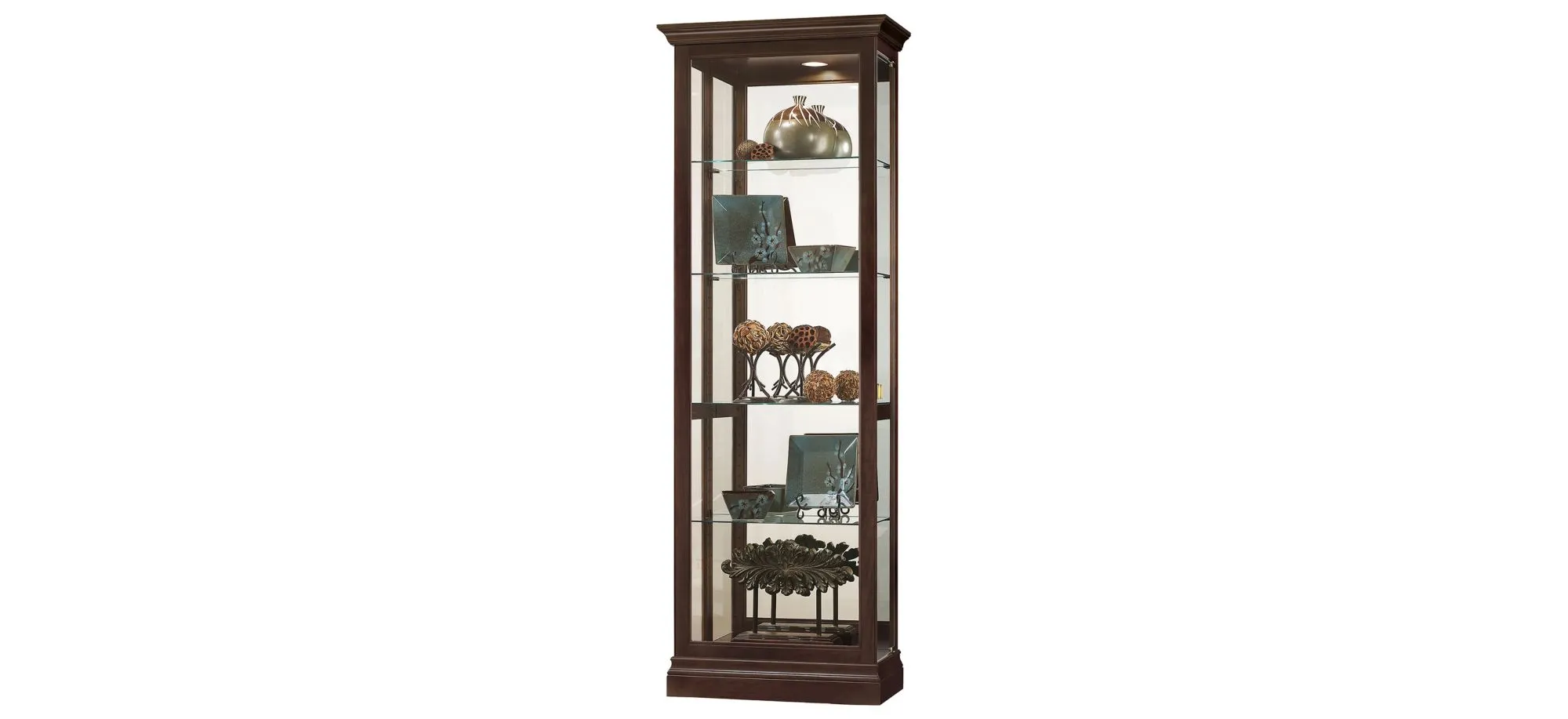 Brantley Curio Cabinet in Espresso by Howard Miller Clock