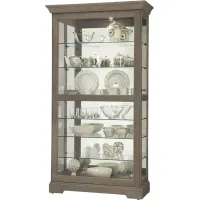 Tyler Curio Cabinet in Aged Grey by Howard Miller Clock