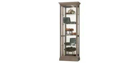 Brantley Curio Cabinet in Aged Grey by Howard Miller Clock