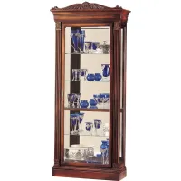 Embassy Curio Cabinet in Embassy Cherry by Howard Miller Clock