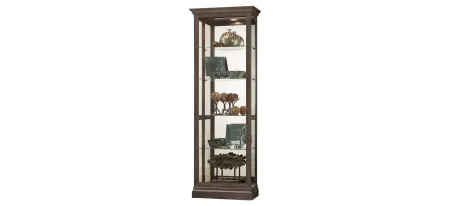 Brantley Curio Cabinet in Aged Auburn by Howard Miller Clock