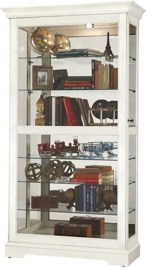 Tyler Curio Cabinet in Aged Linen by Howard Miller Clock