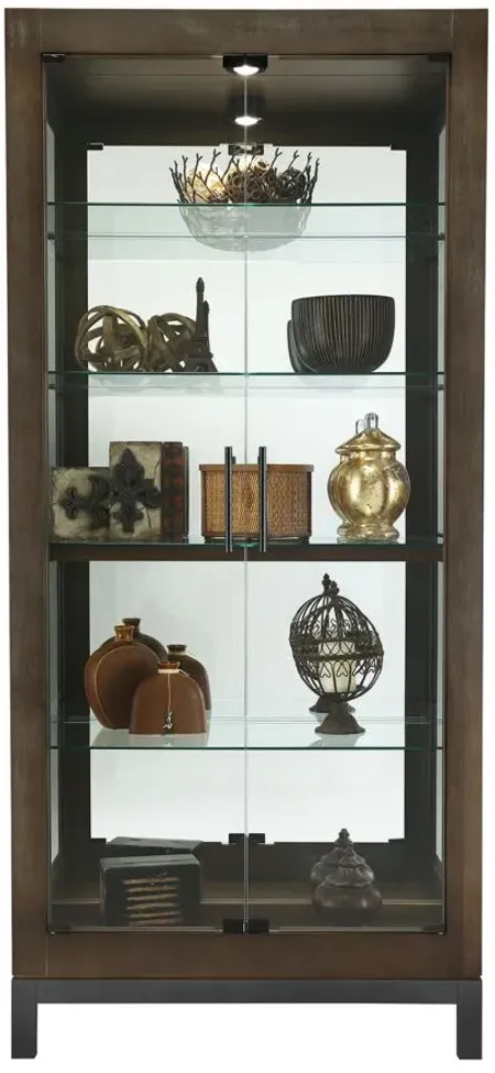 Quinn Curio Cabinet in Aged Java by Howard Miller Clock