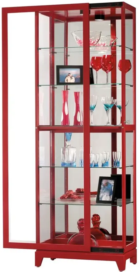 Luke Curio Cabinet in Gloss Red by Howard Miller Clock