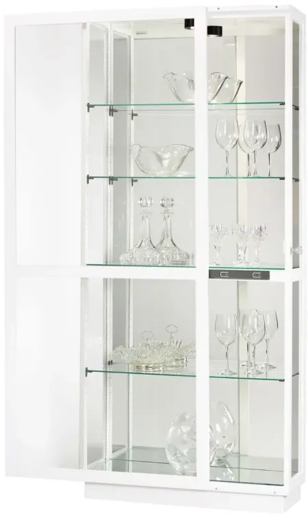 Jayden Curio Cabinet in Gloss White by Howard Miller Clock
