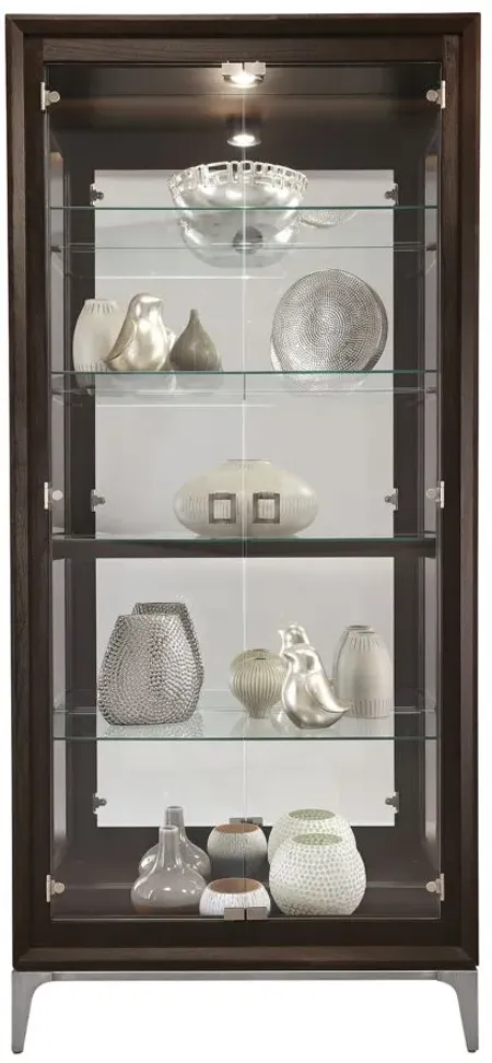 Sheena Curio Cabinet in Aged Mocha by Howard Miller Clock