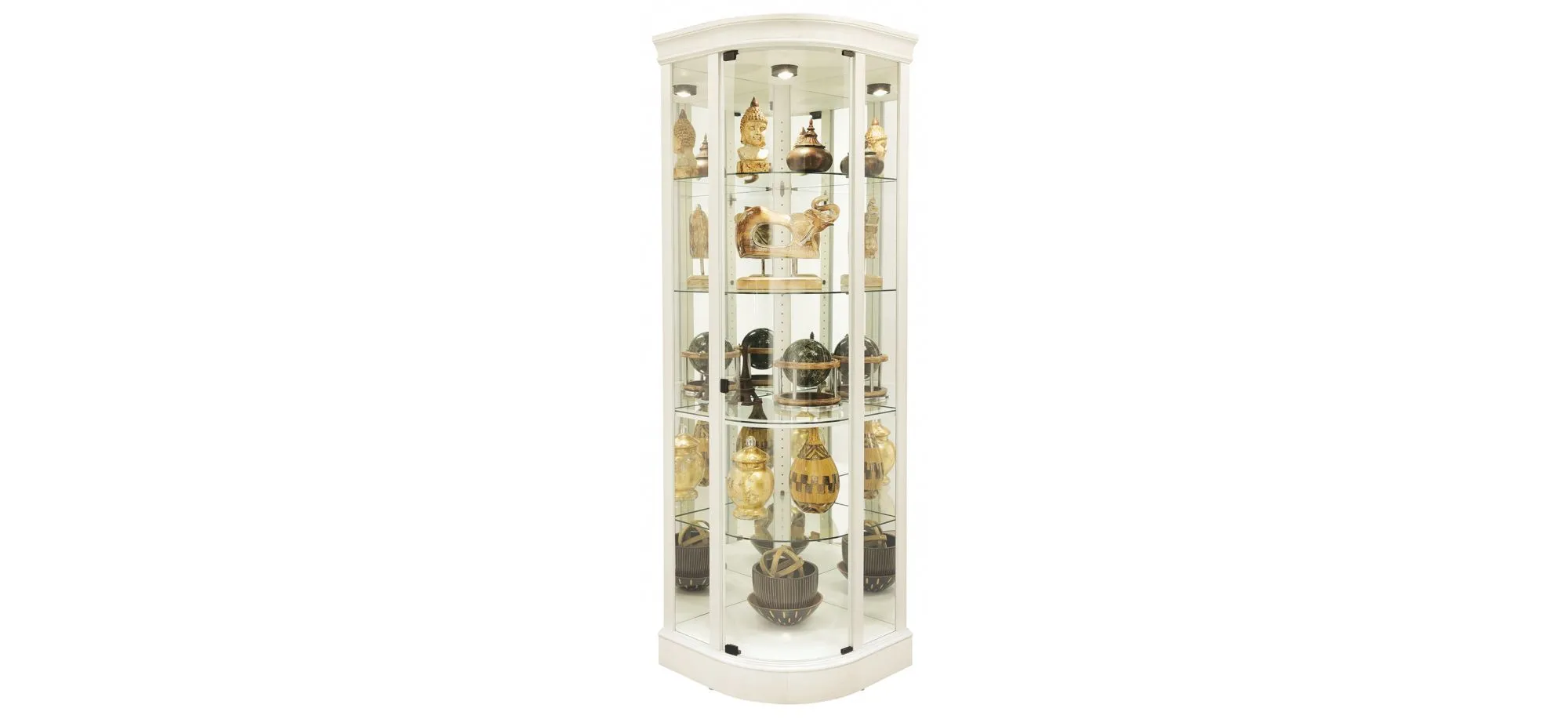 Marlowe Corner Curio Cabinet in Aged Linen by Howard Miller Clock
