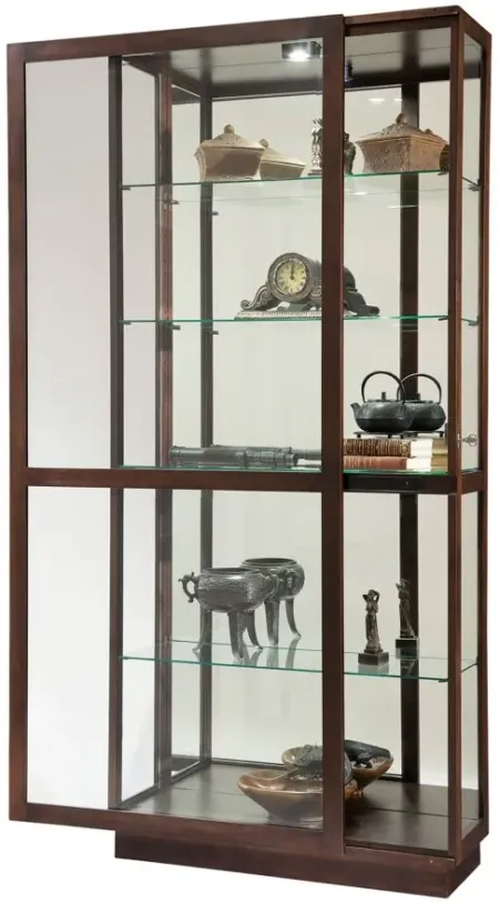 Jayden Curio Cabinet in Espresso by Howard Miller Clock