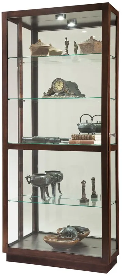 Jayden Curio Cabinet in Espresso by Howard Miller Clock