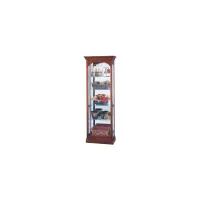 Portland Curio Cabinet in Windsor Cherry by Howard Miller Clock