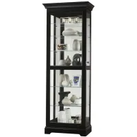 Martindale Curio Cabinet in Black Satin by Howard Miller Clock